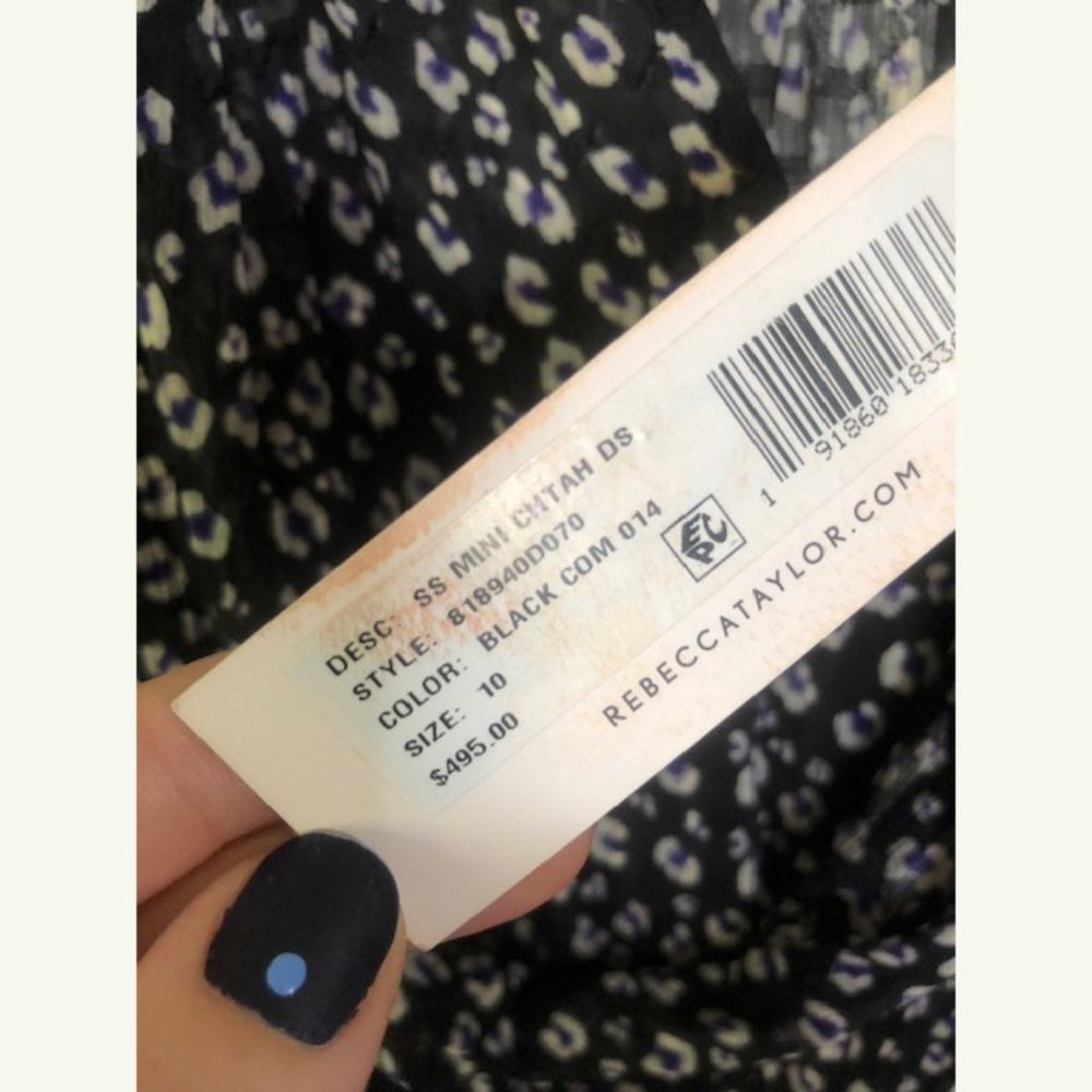 NWT Rebecca Taylor Silk Cheetah Print Dress 10 - Picture 7 of 10